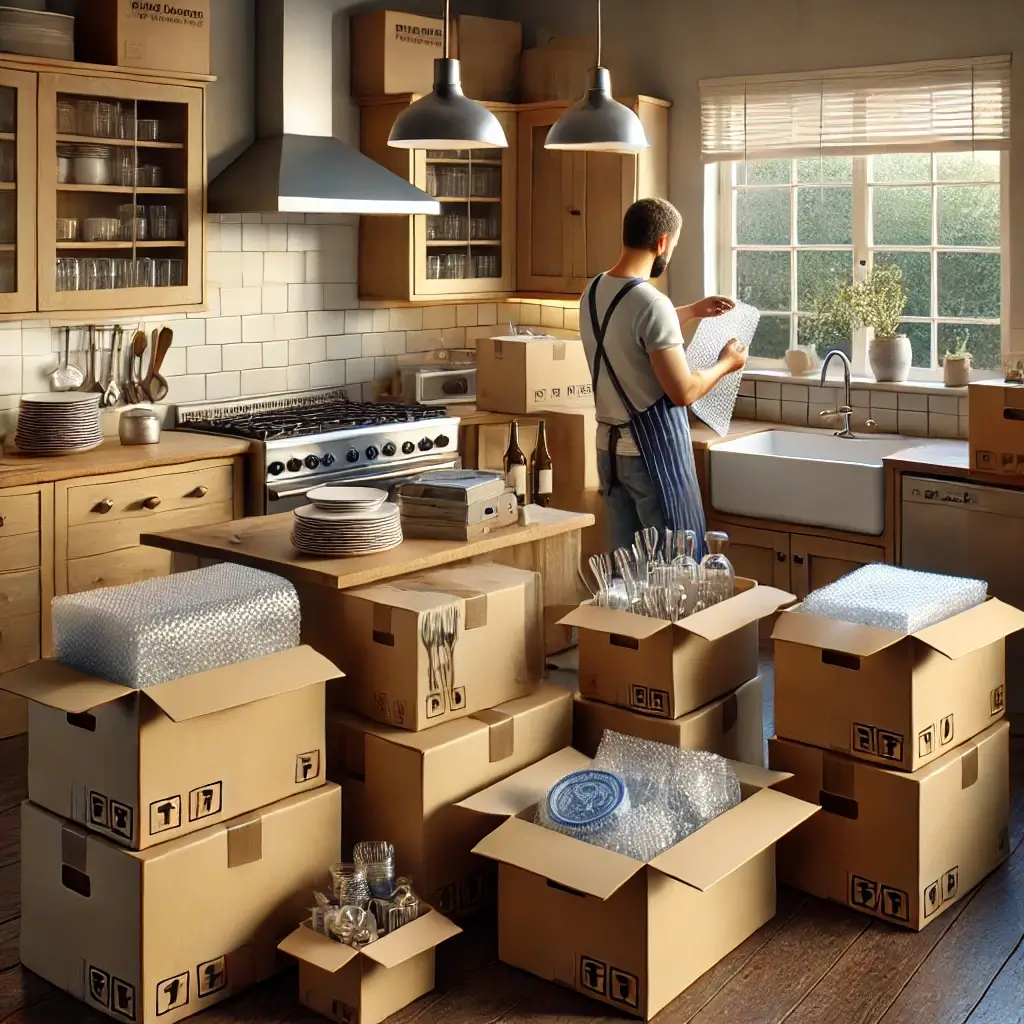 How to pack the kitchen when moving in Ealing